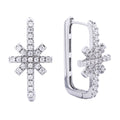 14K Gold-Dipped Cz Snowflake Design Huggie Earring - Adult & Kids T-Shirts, Sweatshirts & Hoodies apparel design preview 1