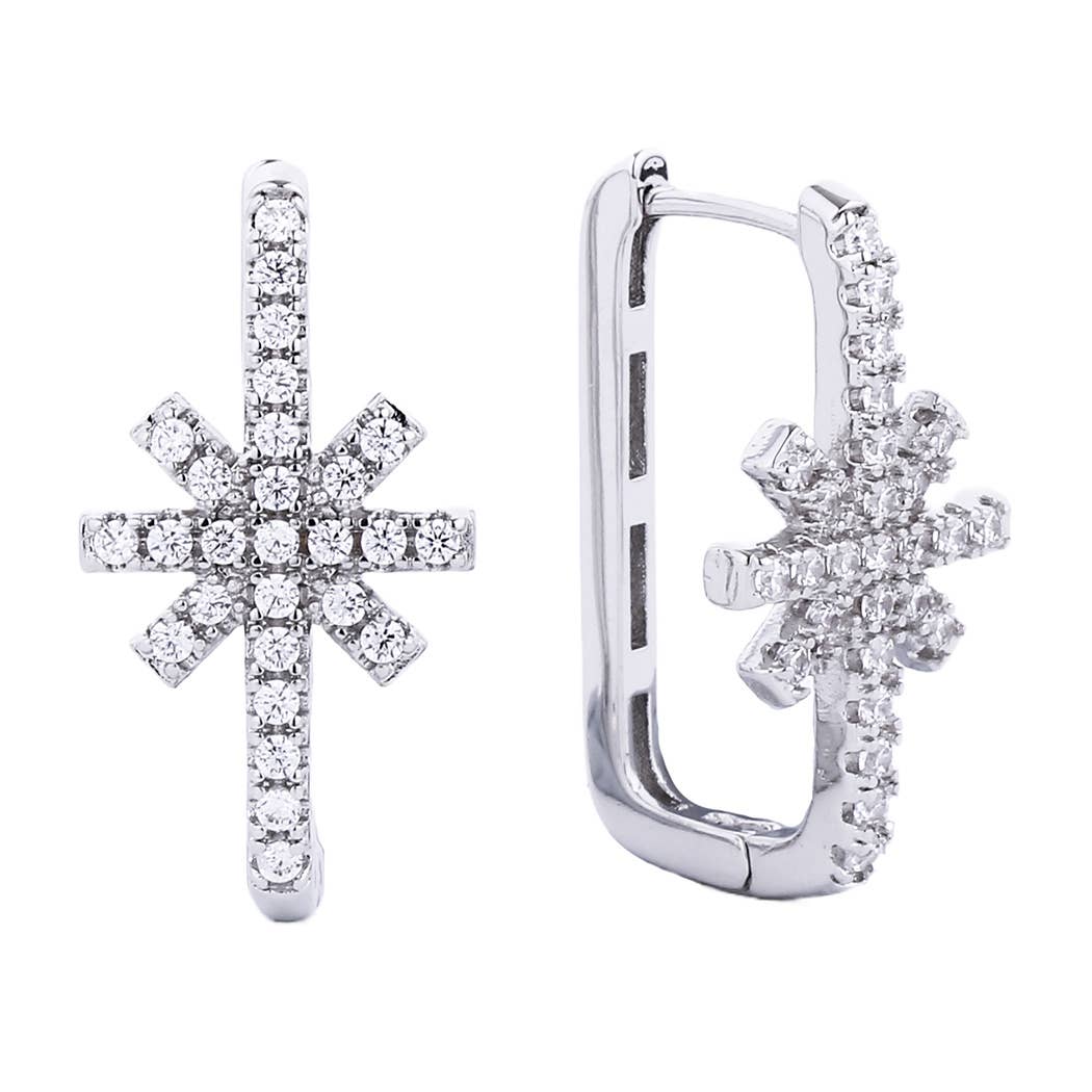 14K Gold-Dipped Cz Snowflake Design Huggie Earring - Adult & Kids T-Shirts, Sweatshirts & Hoodies apparel design preview 1