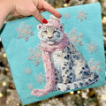 Faux Painted Winter Snow Leopard - Adult & Kids T-Shirts, Sweatshirts & Hoodies apparel design preview 1