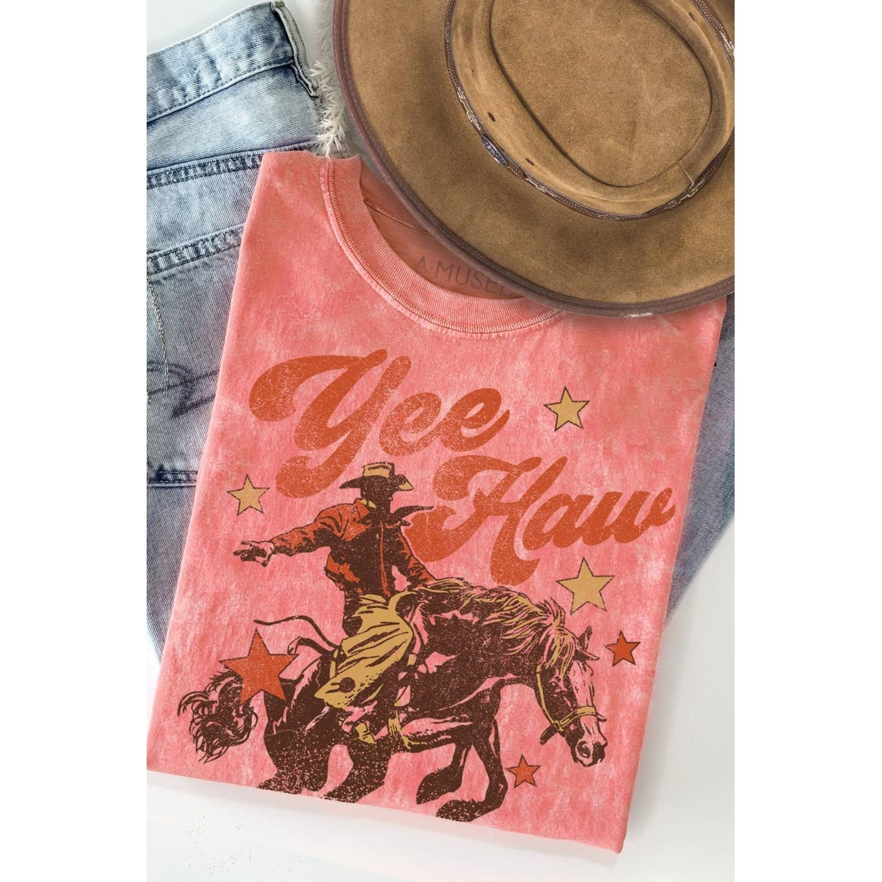 Yee Haw Cowboy Vintage Mineral Wash - Adult & Kids T-Shirts, Sweatshirts & Hoodies apparel design preview 1