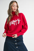 3424GK Merry Turtleneck Holiday Sweater - Adult & Kids T-Shirts, Sweatshirts & Hoodies apparel design preview 1