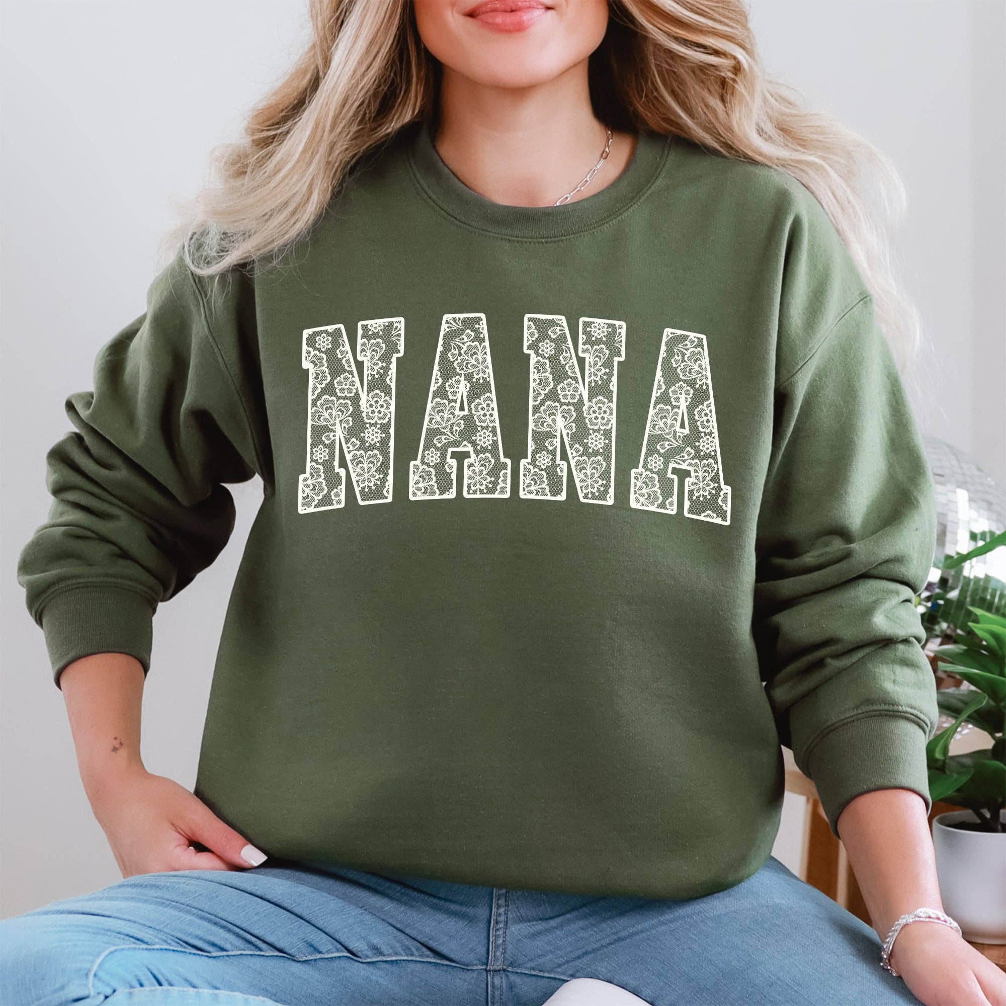 Nana, Faux Lace, Coquette, Varsity, Mother's Day - Adult & Kids T-Shirts, Sweatshirts & Hoodies apparel design preview 1