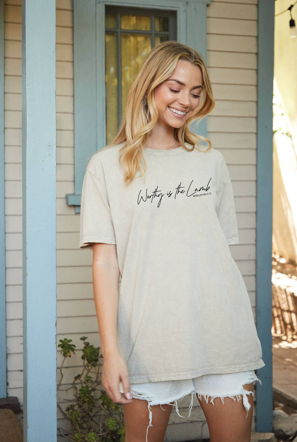 Worthy Is the Lamb Oversized Graphic Top - Adult & Kids T-Shirts, Sweatshirts & Hoodies apparel design preview 1
