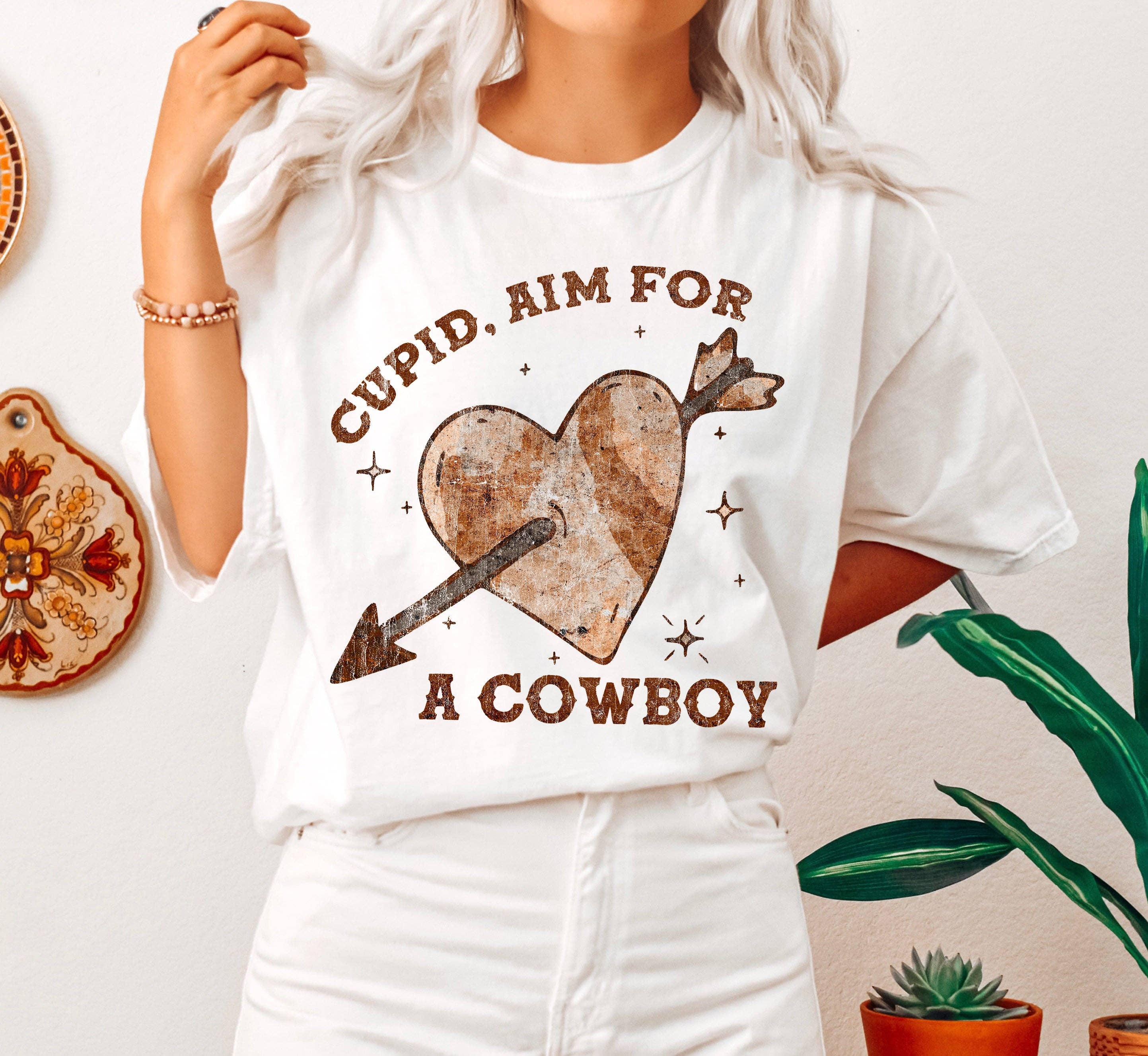 Cupid Aim For A Cowboy Heart Vintage - Adult & Kids T-Shirts, Sweatshirts & Hoodies apparel design preview 1