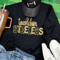 Touchdown Steelers Sequin Patch Black Crewneck - Adult & Kids T-Shirts, Sweatshirts & Hoodies apparel design preview 1