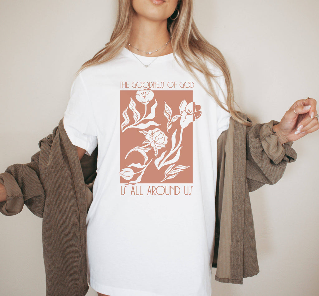 The Goodness of God Botanical Floral - Adult & Kids T-Shirts, Sweatshirts & Hoodies apparel design preview 1