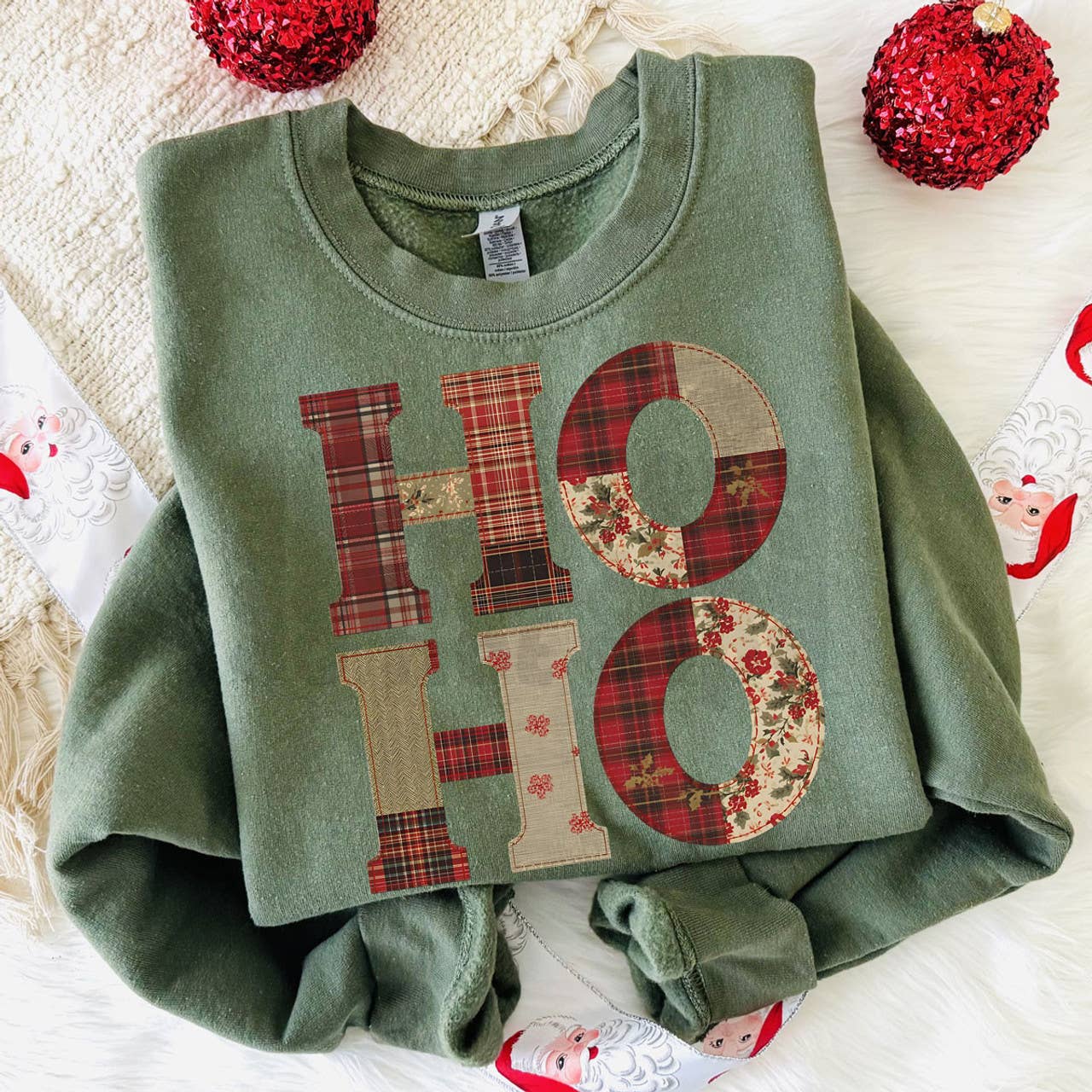 Faux Quilted Hoho - Adult & Kids T-Shirts, Sweatshirts & Hoodies apparel design preview 1