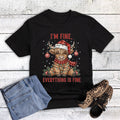 Christmas Cow I'm Fine Everything Is Graphic - Adult & Kids T-Shirts, Sweatshirts & Hoodies apparel design preview 1