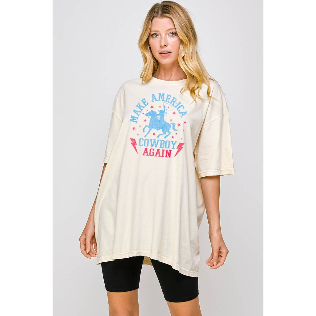 Make America Cowboy Again Graphic Oversized - Adult & Kids T-Shirts, Sweatshirts & Hoodies apparel design preview 1