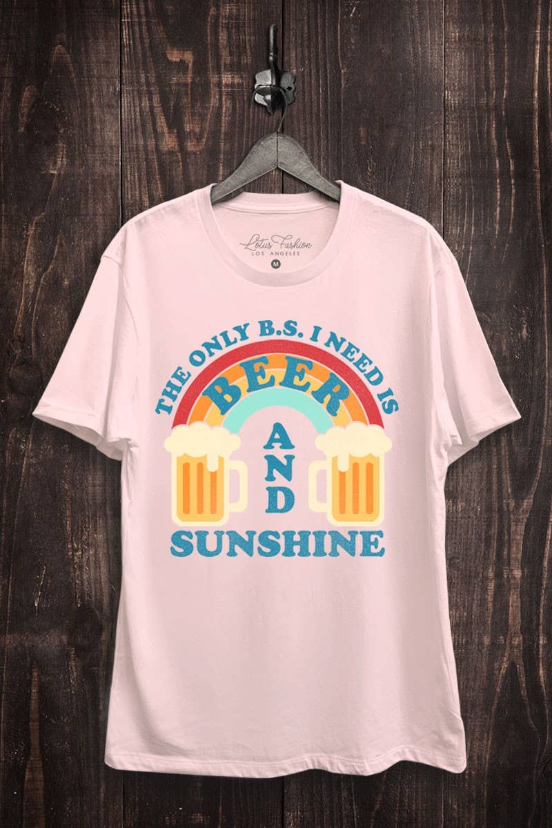Beer and Sunshine Graphic Top - Adult & Kids T-Shirts, Sweatshirts & Hoodies apparel design preview 1