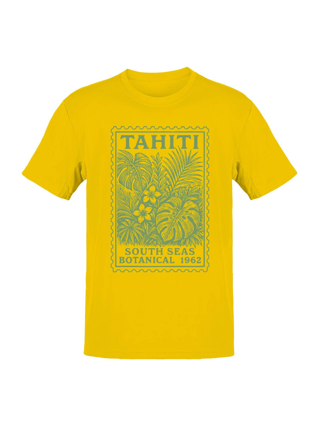 Tahiti Botanical Stamp Art 1962 Men's - Adult & Kids T-Shirts, Sweatshirts & Hoodies apparel design preview 1