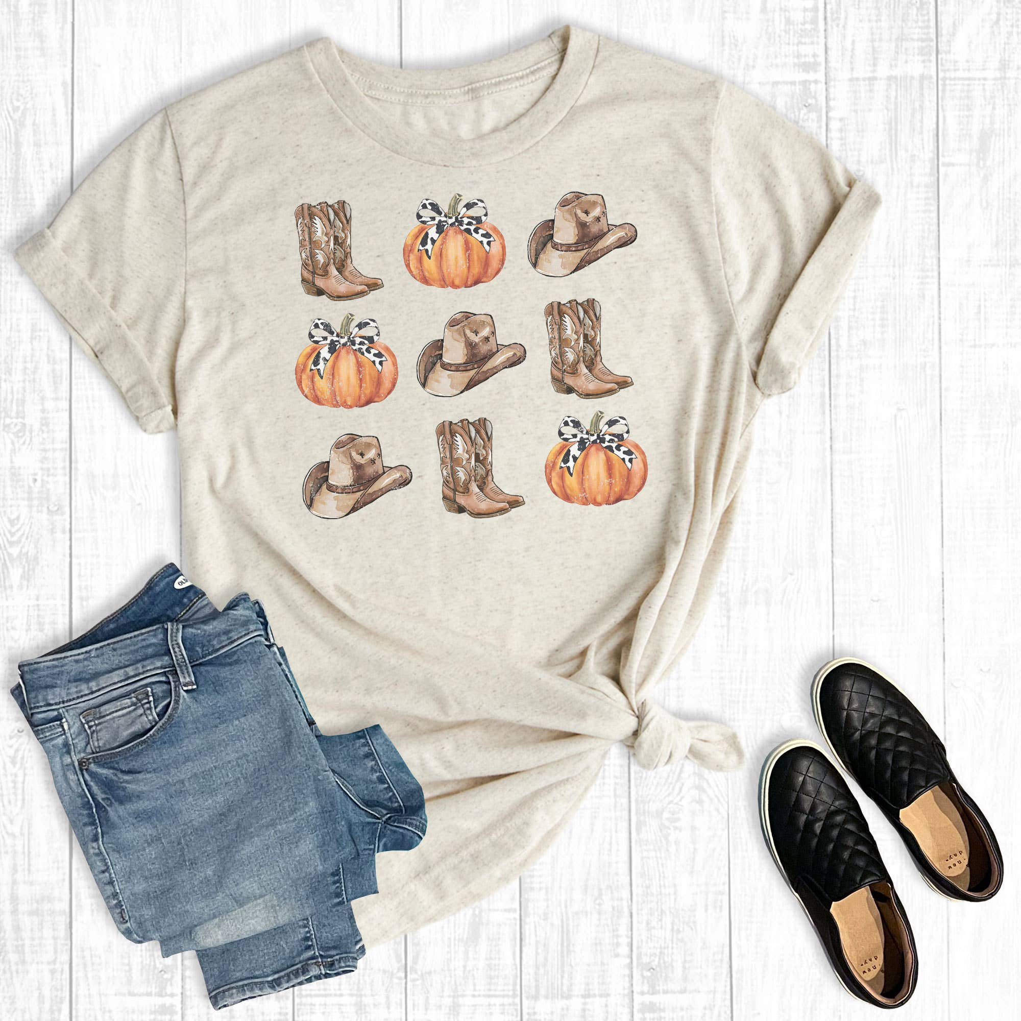Western Fall Pumpkins Graphic - Adult & Kids T-Shirts, Sweatshirts & Hoodies apparel design preview 1