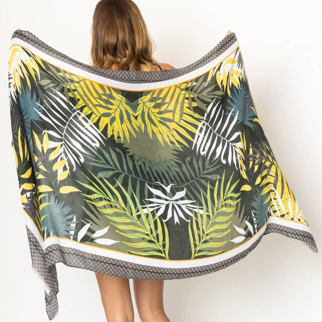 Tropical Leaves Print Scarf - Adult & Kids T-Shirts, Sweatshirts & Hoodies apparel design preview 1