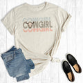 Western Retro Cowskull Cowgirl Graphic - Adult & Kids T-Shirts, Sweatshirts & Hoodies apparel design preview 1
