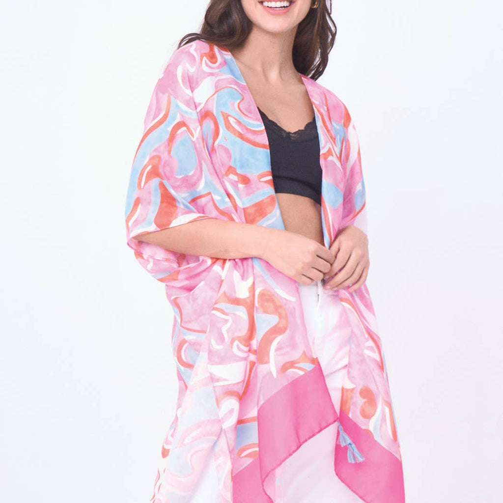 Watercolor Swirl Print Kimono - Adult & Kids T-Shirts, Sweatshirts & Hoodies apparel design preview 1