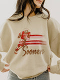 Ou Oklahoma Sooners Mono Qb Sand Thrifted - Adult & Kids T-Shirts, Sweatshirts & Hoodies apparel design preview 1
