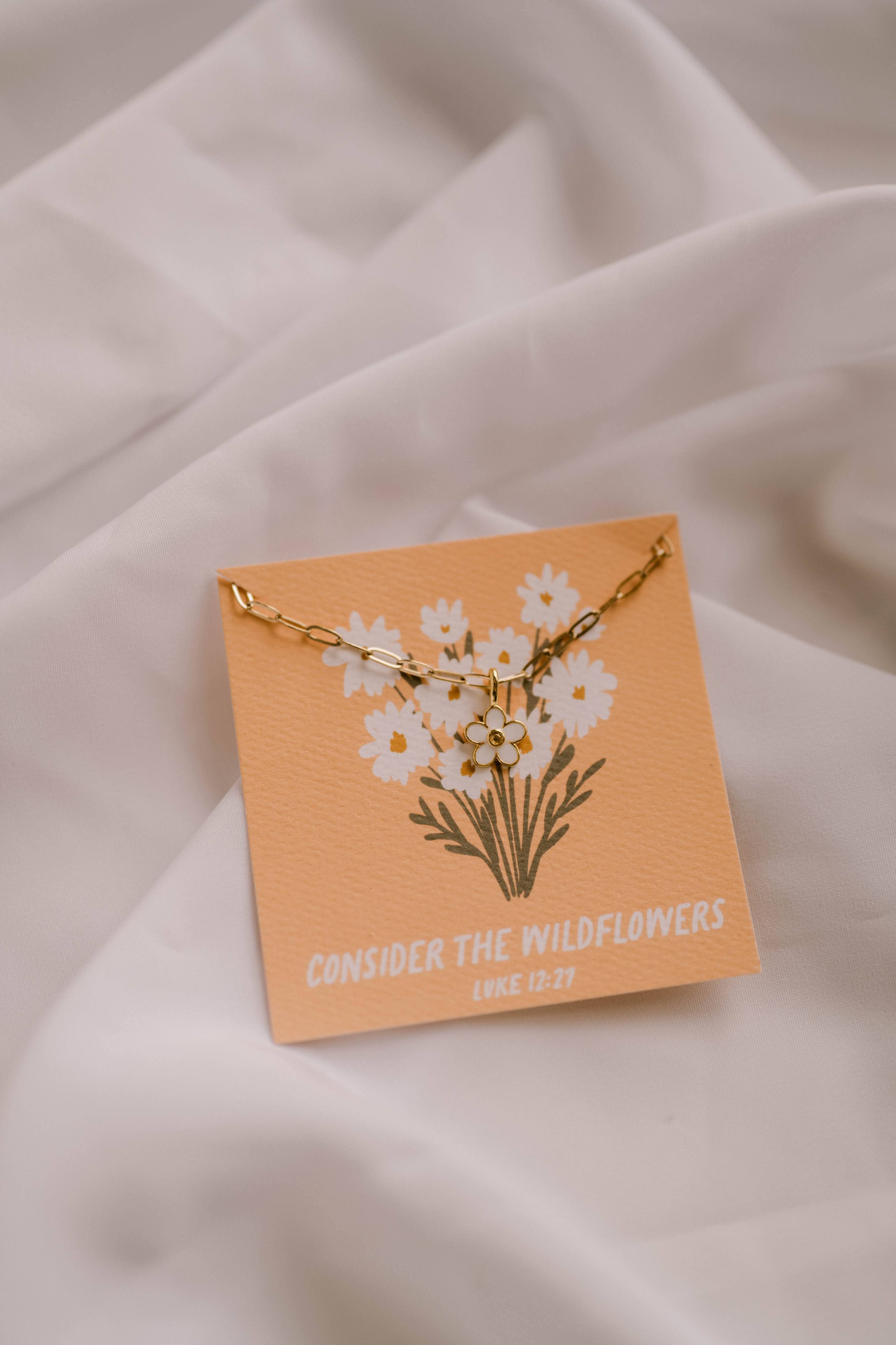 Consider the Wildflowers Charm Necklace I Christian - Adult & Kids T-Shirts, Sweatshirts & Hoodies apparel design preview 1