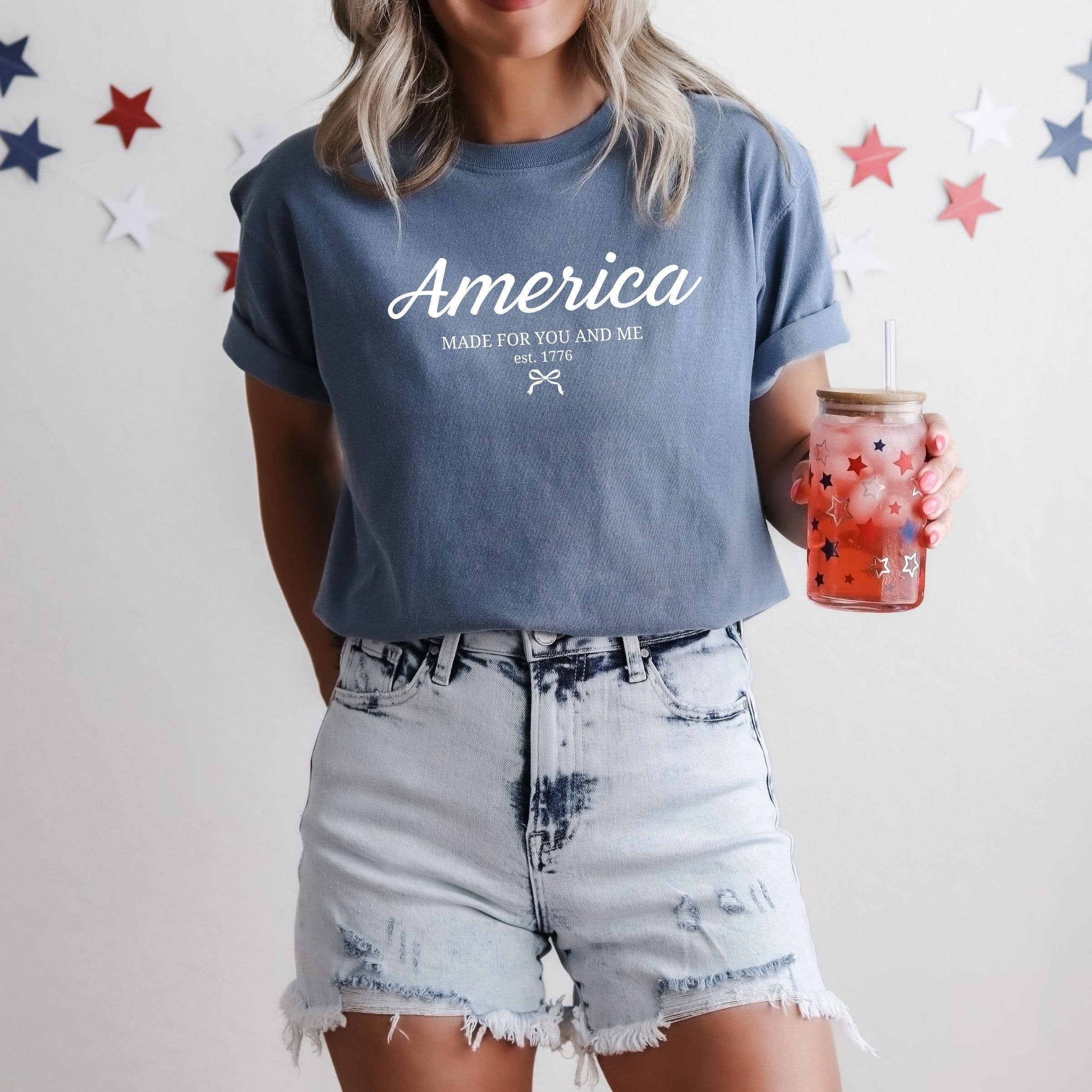 American Made For You and Me 4Th of July Graphic - Adult & Kids T-Shirts, Sweatshirts & Hoodies apparel design preview 1
