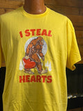I Steal Hearts Bigfoot Valentines Day (Yellow) - Adult & Kids T-Shirts, Sweatshirts & Hoodies apparel design preview 1