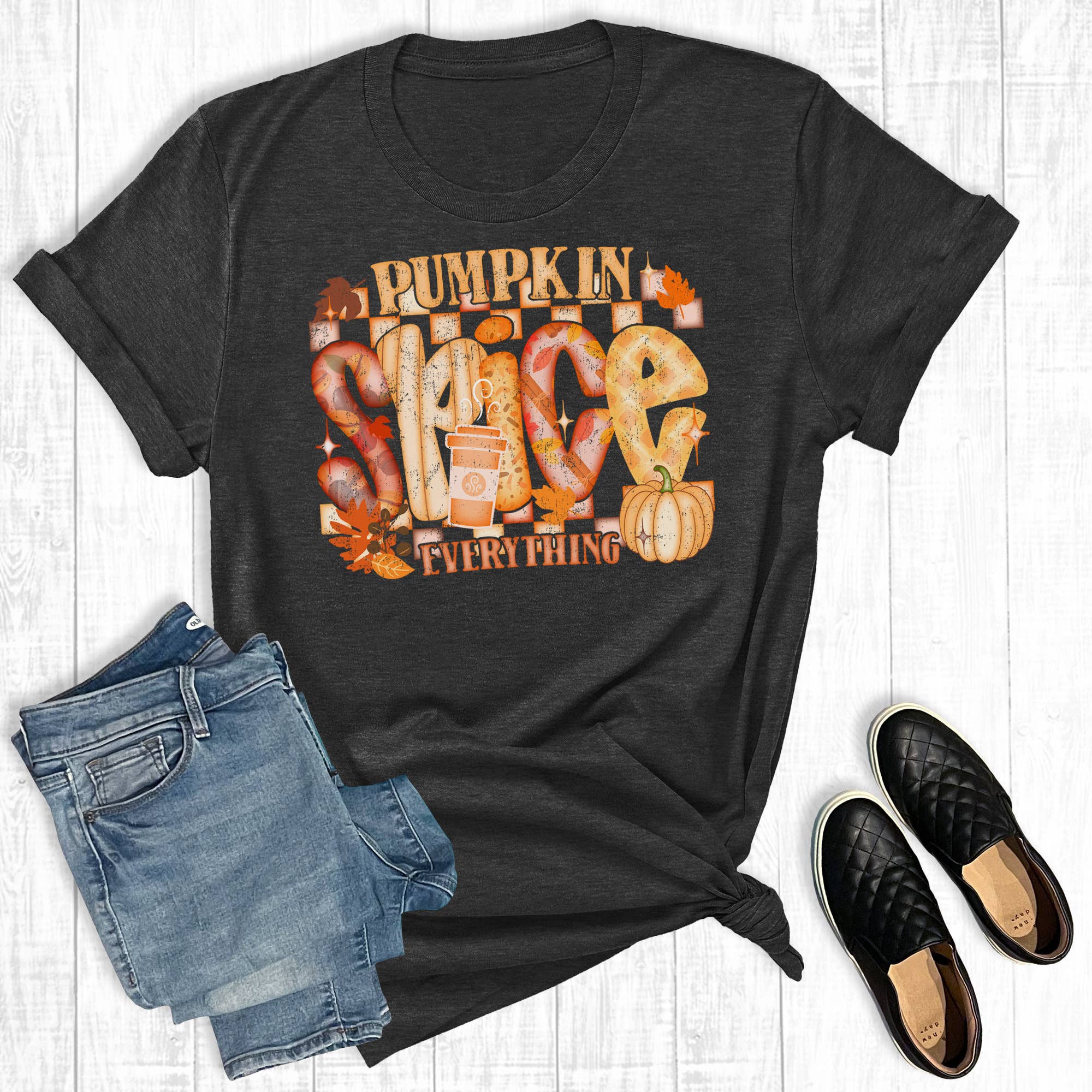 Fall Girly Pumpkin Spice Everything Graphic - Adult & Kids T-Shirts, Sweatshirts & Hoodies apparel design preview 1