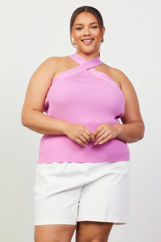 Plus Size Crossed Neck Sleeveless Sweater Top - Adult & Kids T-Shirts, Sweatshirts & Hoodies apparel design preview 1