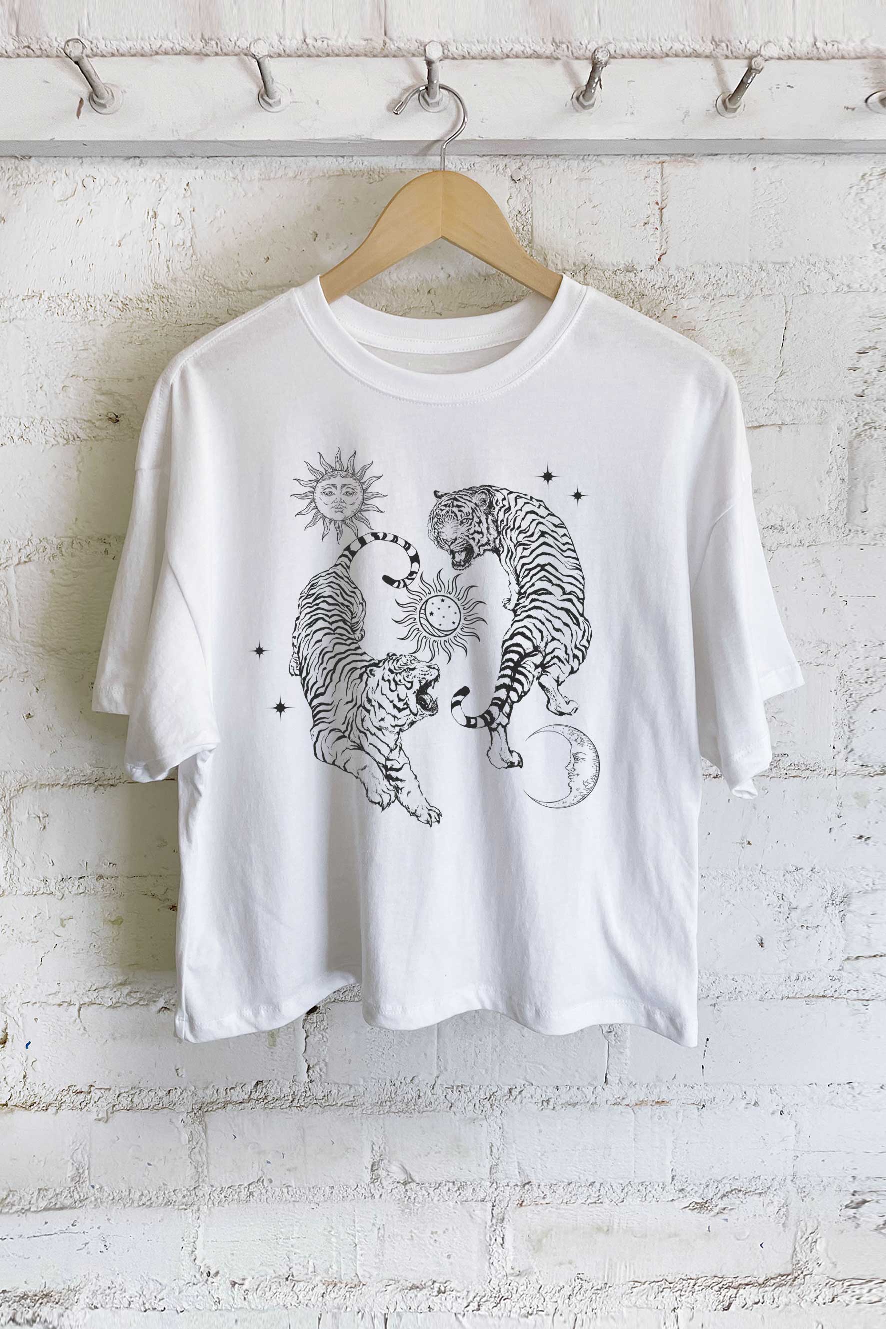 Sun and Moon Tiger - Adult & Kids T-Shirts, Sweatshirts & Hoodies apparel design preview 1