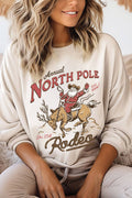 North Pole Santa Rodeo Graphic Brushed - Adult & Kids T-Shirts, Sweatshirts & Hoodies apparel design preview 1