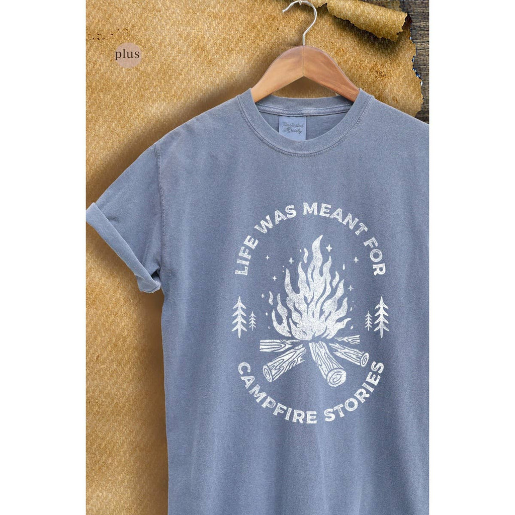 Life Was Meant For Campfire Stories Vintage Graphic - Adult & Kids T-Shirts, Sweatshirts & Hoodies apparel design preview 1