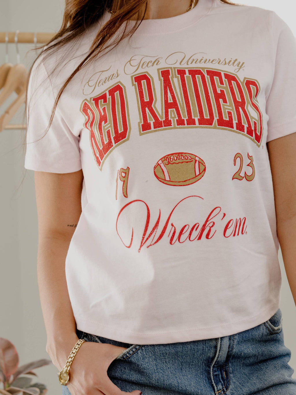 Texas Tech Red Raiders Wave Arch Pink Ellie Perfect - Adult & Kids T-Shirts, Sweatshirts & Hoodies apparel design preview 1