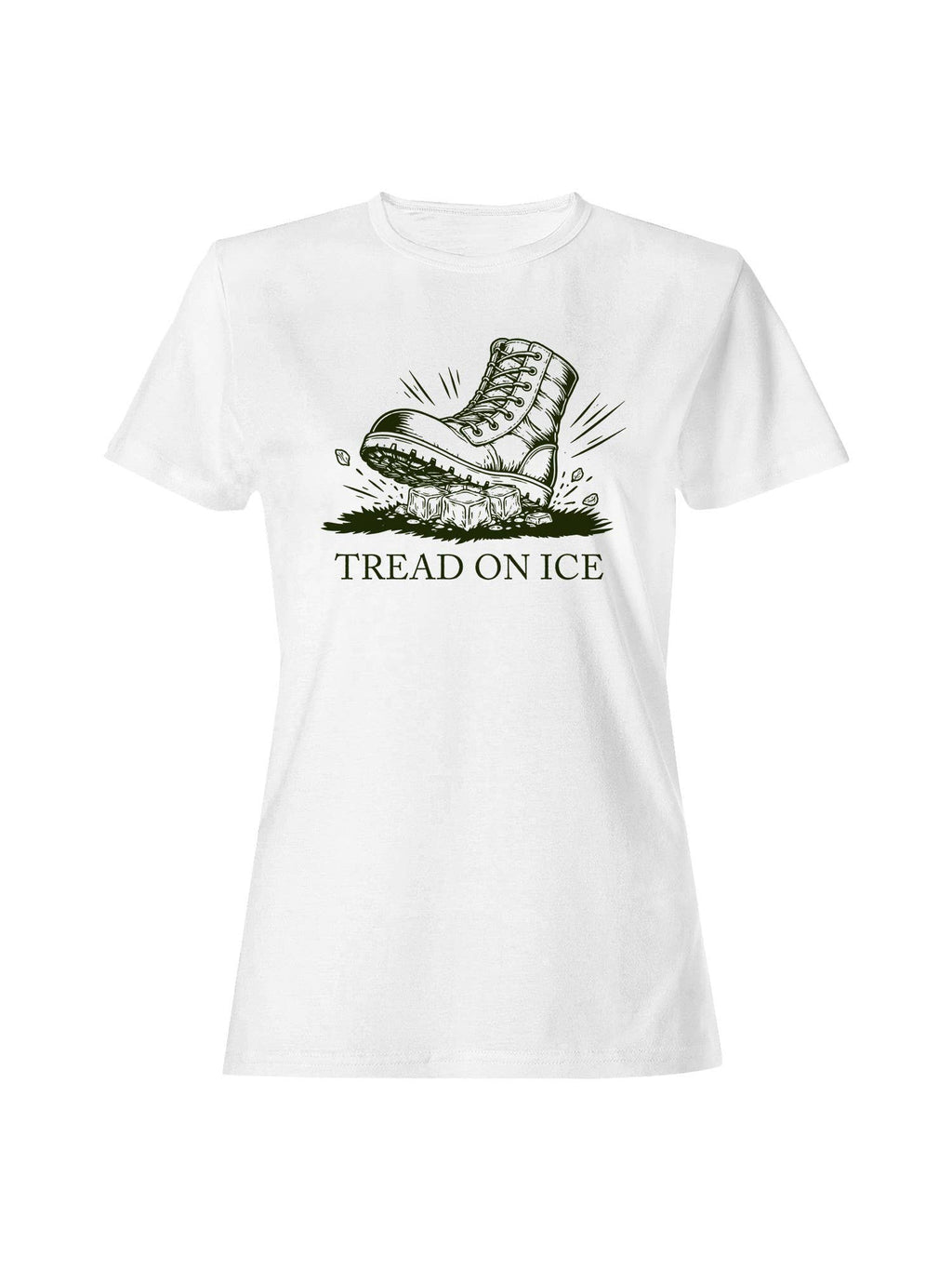 Boot Tread On Ice Women's White - Adult & Kids T-Shirts, Sweatshirts & Hoodies apparel design preview 1