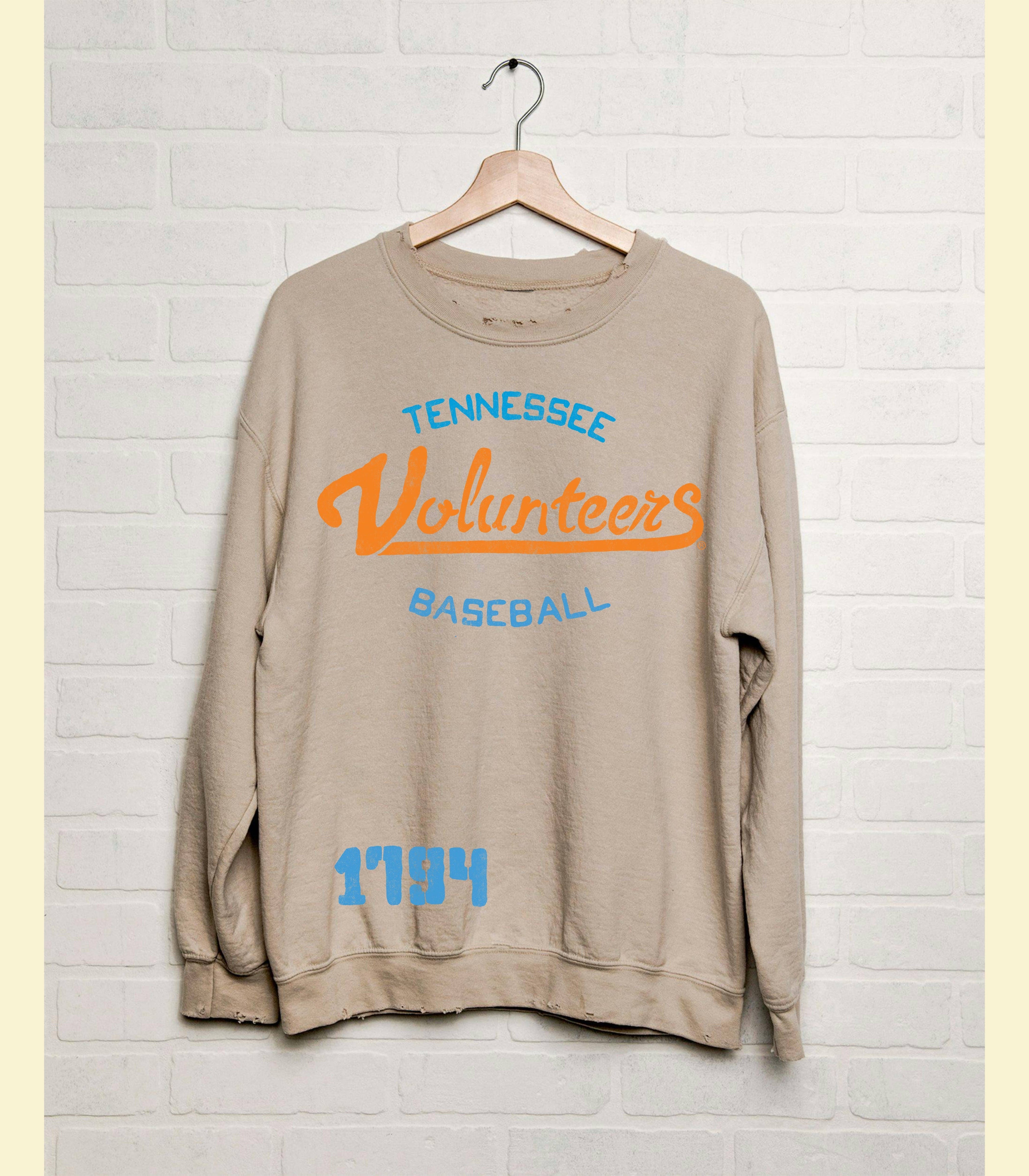Tennessee Vols Baseball Stencil Sand Thrifted - Adult & Kids T-Shirts, Sweatshirts & Hoodies apparel design preview 1