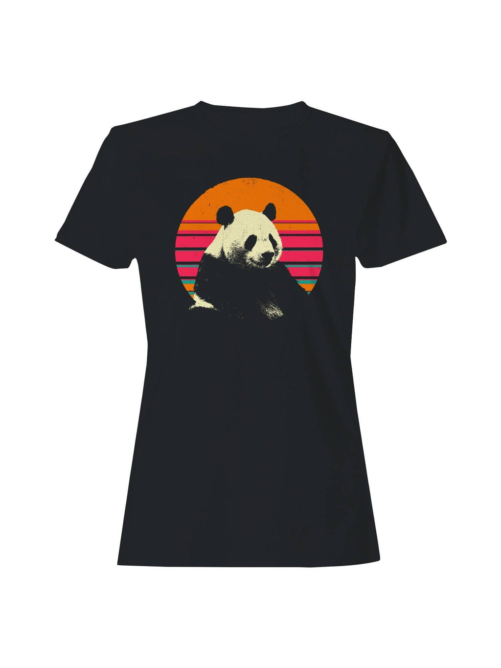 Retro Sunset Panda Design Women's - Adult & Kids T-Shirts, Sweatshirts & Hoodies apparel design preview 1