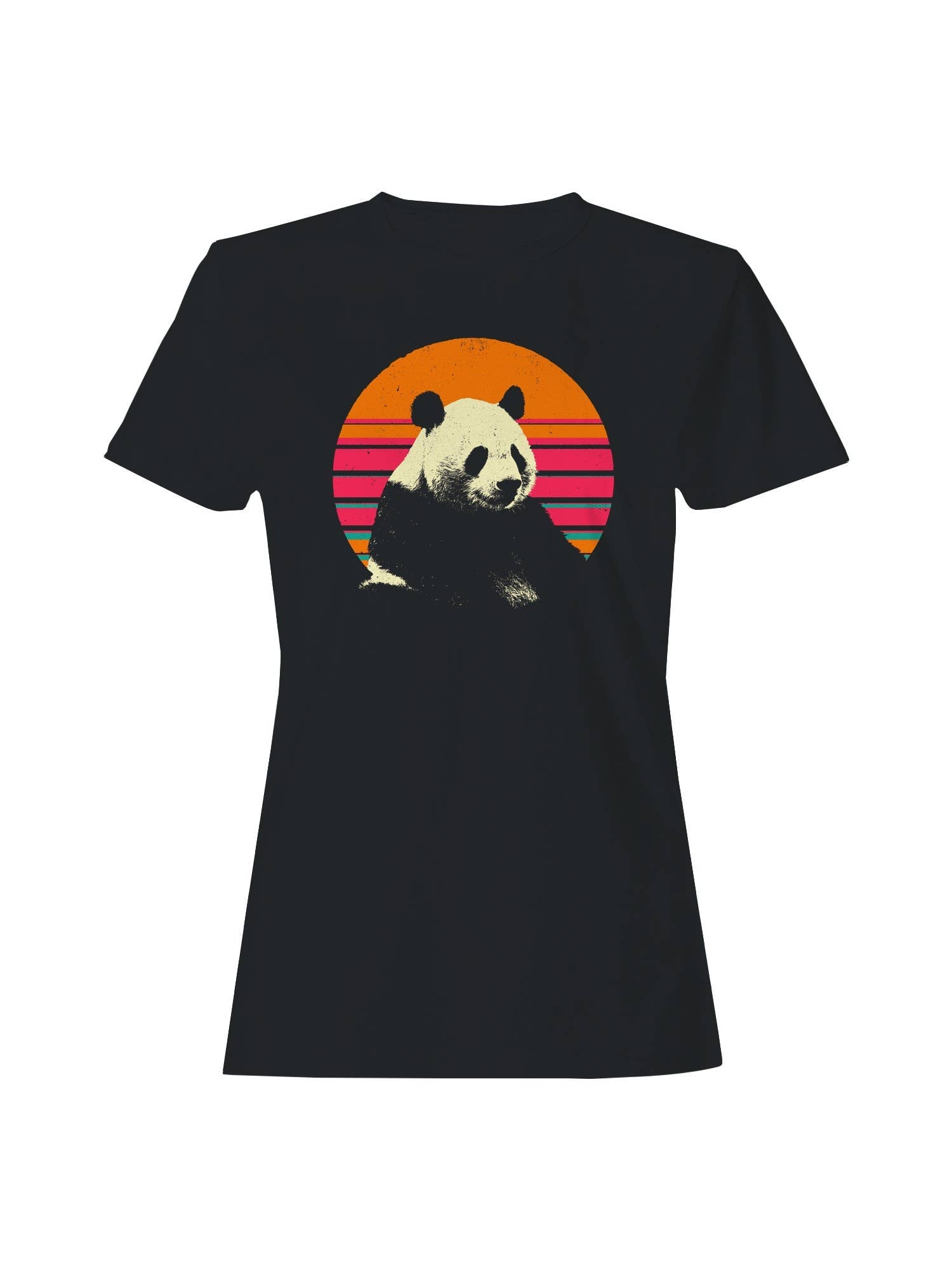Retro Sunset Panda Design Women's - Adult & Kids T-Shirts, Sweatshirts & Hoodies apparel design preview 1