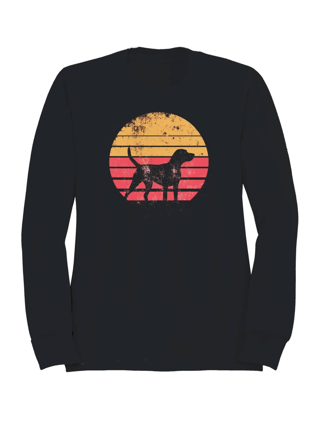 Retro Sunset Dog Silhouette Men's - Adult & Kids T-Shirts, Sweatshirts & Hoodies apparel design preview 1