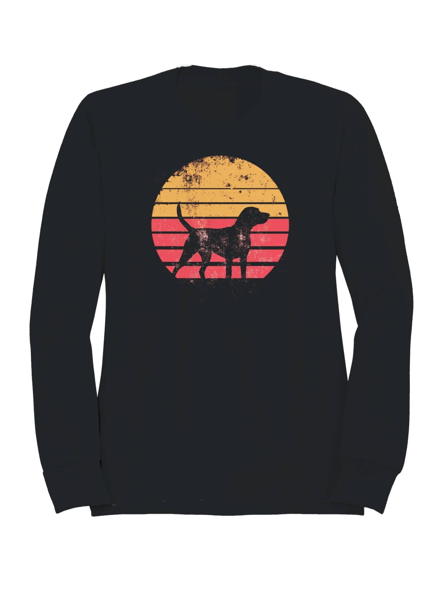 Retro Sunset Dog Silhouette Men's - Adult & Kids T-Shirts, Sweatshirts & Hoodies apparel design preview 1