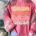 Preppy Retro Mama Comfort Color Graphic - Adult & Kids T-Shirts, Sweatshirts & Hoodies apparel design preview 1