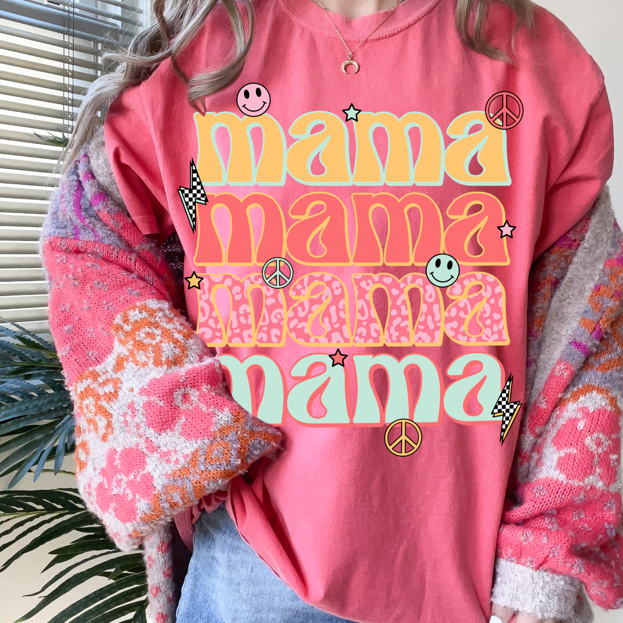 Preppy Retro Mama Comfort Color Graphic - Adult & Kids T-Shirts, Sweatshirts & Hoodies apparel design preview 1