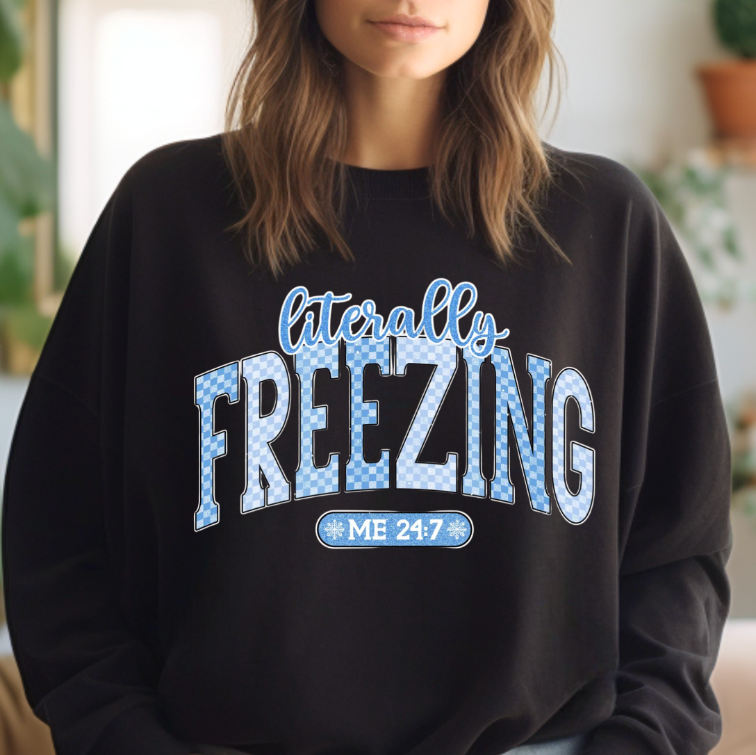 Literally Freezing Crewneck - Adult & Kids T-Shirts, Sweatshirts & Hoodies apparel design preview 1