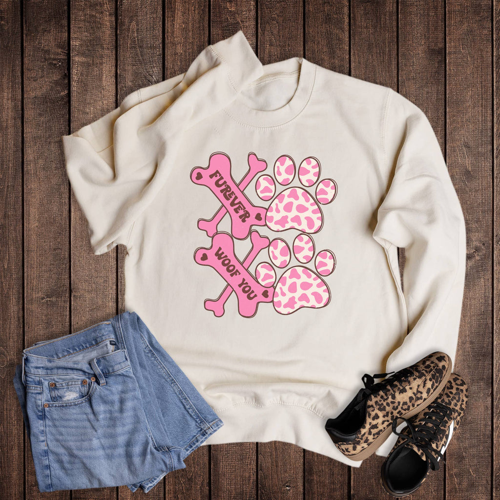 Valentine Xoxo Dog Bone and Paw - Adult & Kids T-Shirts, Sweatshirts & Hoodies apparel design preview 1