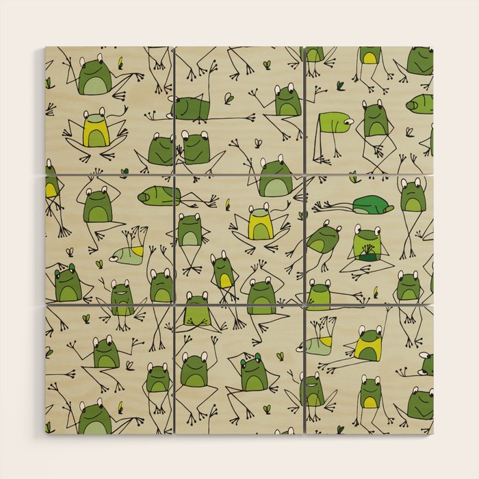 Funny Frogs Wood Wall Art Gallery Image 1 - Adult & Kids T-Shirts, Sweatshirts & Hoodies apparel design preview 1