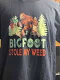 Bigfoot Stole My Weed (Black) - Adult & Kids T-Shirts, Sweatshirts & Hoodies apparel design preview 1