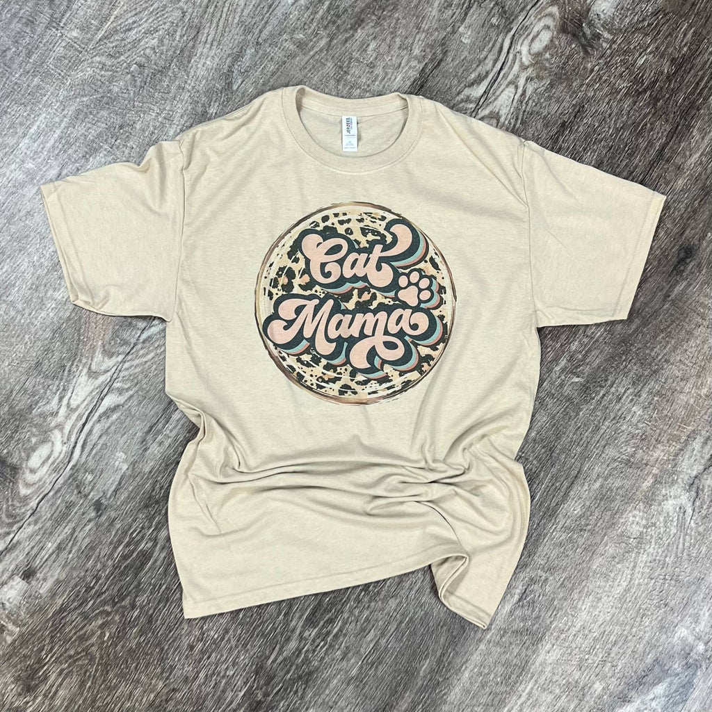 Cat Mama Leopard Print On Sand - Adult & Kids T-Shirts, Sweatshirts & Hoodies apparel design preview 1