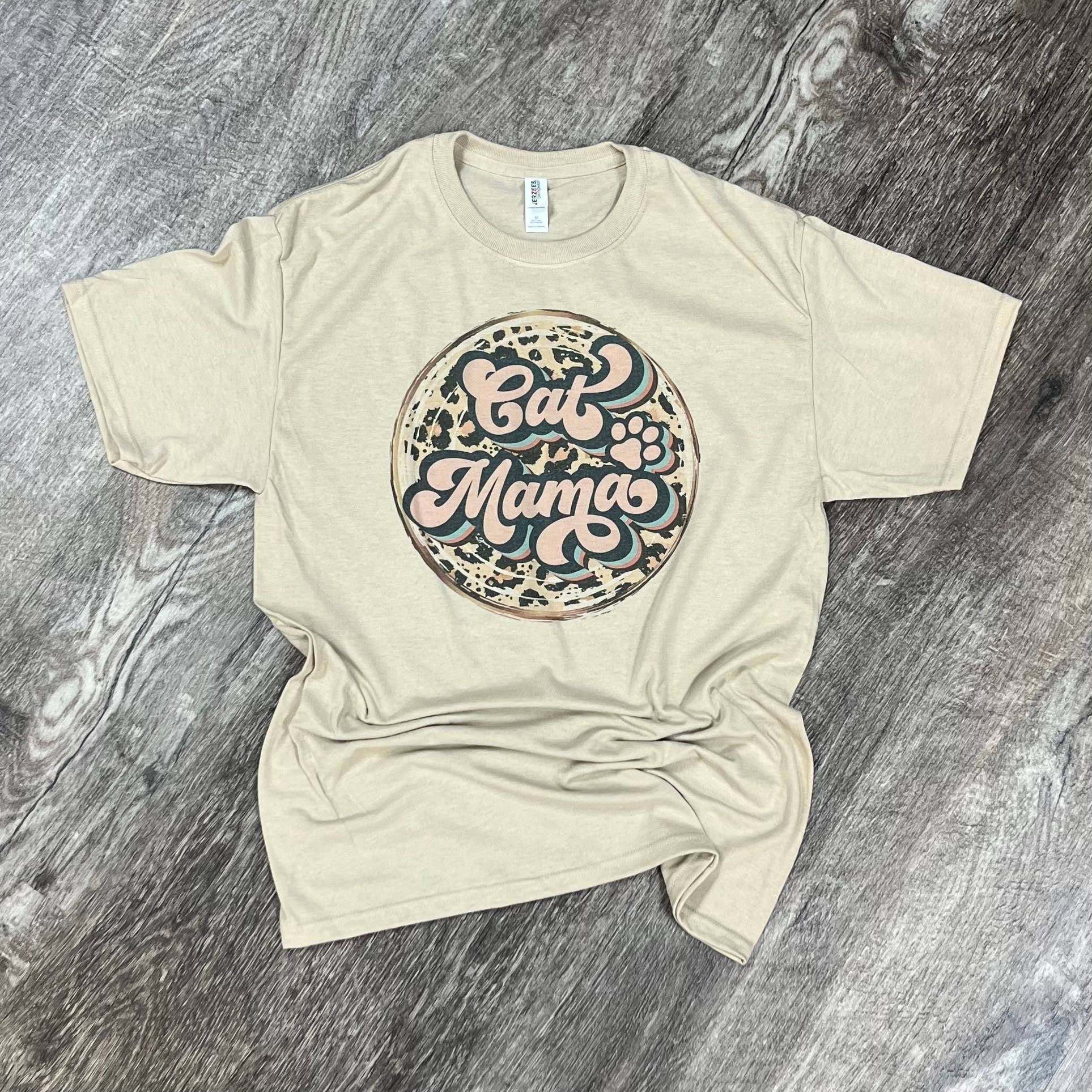 Cat Mama Leopard Print On Sand - Adult & Kids T-Shirts, Sweatshirts & Hoodies apparel design preview 1