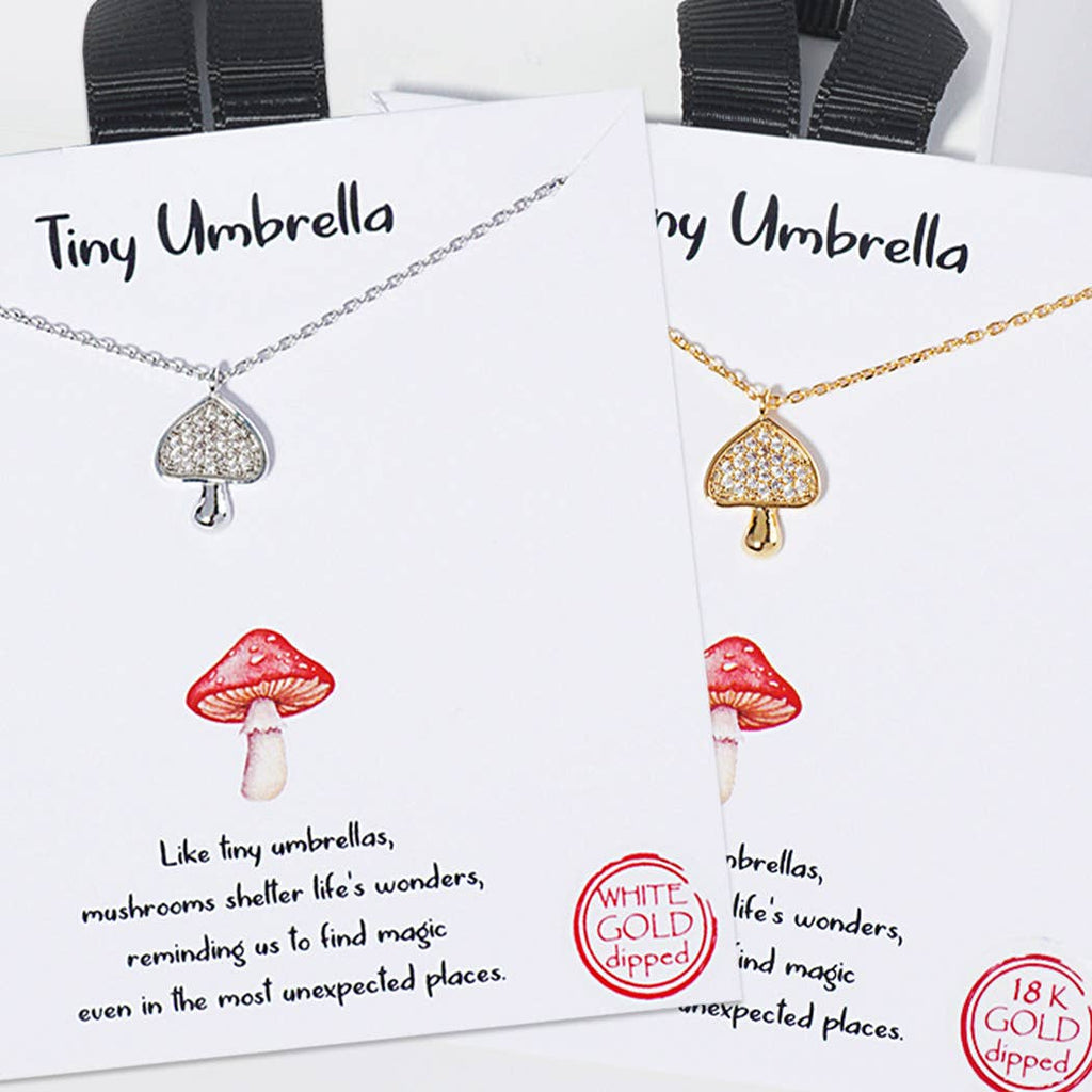 Tiny Umbrella Mushroom Charm Pendant Necklace - Adult & Kids T-Shirts, Sweatshirts & Hoodies apparel design preview 1