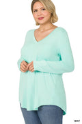 ...SI-15547 Plus Size Luxe Rayon V-Neck Hi-Low Hem - Adult & Kids T-Shirts, Sweatshirts & Hoodies apparel design preview 1