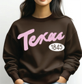 Texas 1845 Puff Ink Dark Brown - Adult & Kids T-Shirts, Sweatshirts & Hoodies apparel design preview 1