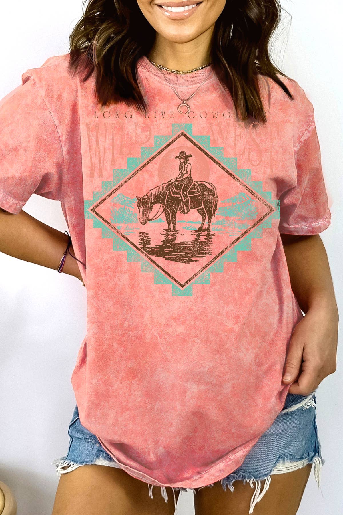 Women Wild West Graphic Print Mineral Wash Top - Adult & Kids T-Shirts, Sweatshirts & Hoodies apparel design preview 1