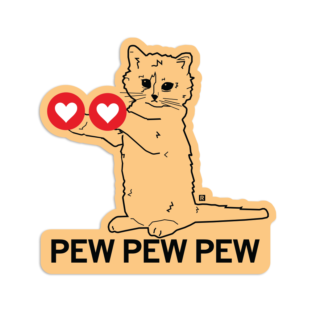 Pew Hearts Die-Cut Sticker - Adult & Kids T-Shirts, Sweatshirts & Hoodies apparel design preview 1