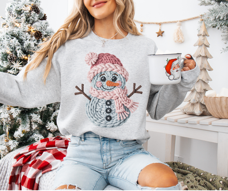 Faux Yarn Snowman - Adult & Kids T-Shirts, Sweatshirts & Hoodies apparel design preview 1