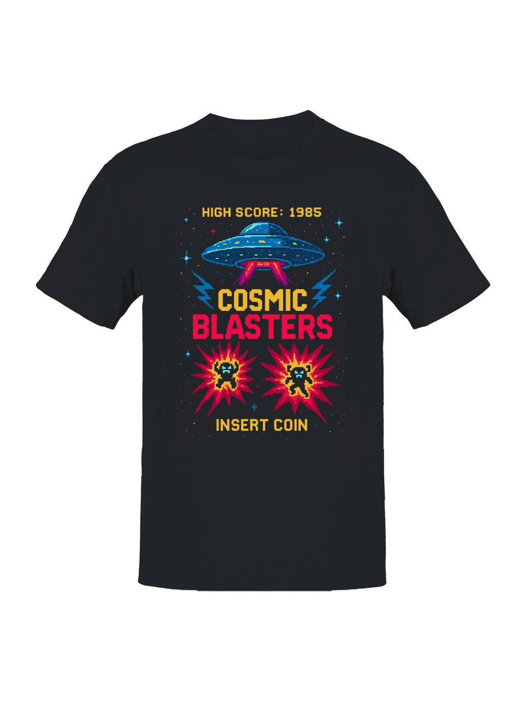 Cosmic Blasters Retro Arcade Art Men's - Adult & Kids T-Shirts, Sweatshirts & Hoodies apparel design preview 1